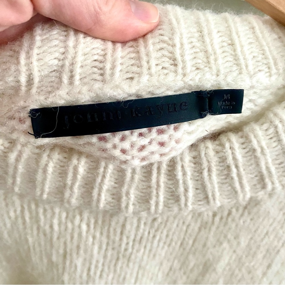 Jenni Kayne Alpaca Cocoon Crewneck Ivory Sweater Size Medium - Picture 3 of 7